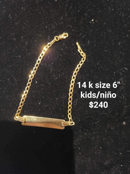 14K Yellow Gold Kid’s Bracelet 6”